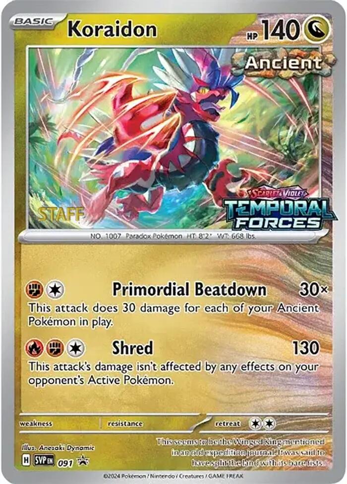 Koraidon (091) (Stamped) (Staff) [Scarlet & Violet: Black Star Promos] | Mindsight Gaming