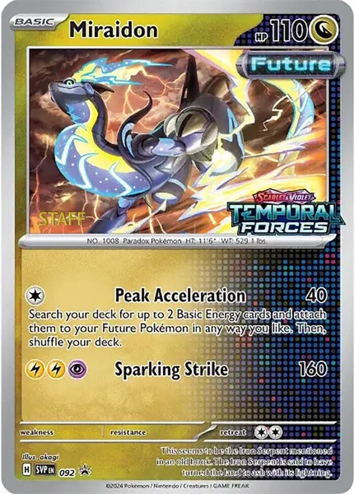 Miraidon (092) (Stamped) (Staff) [Scarlet & Violet: Black Star Promos] | Mindsight Gaming