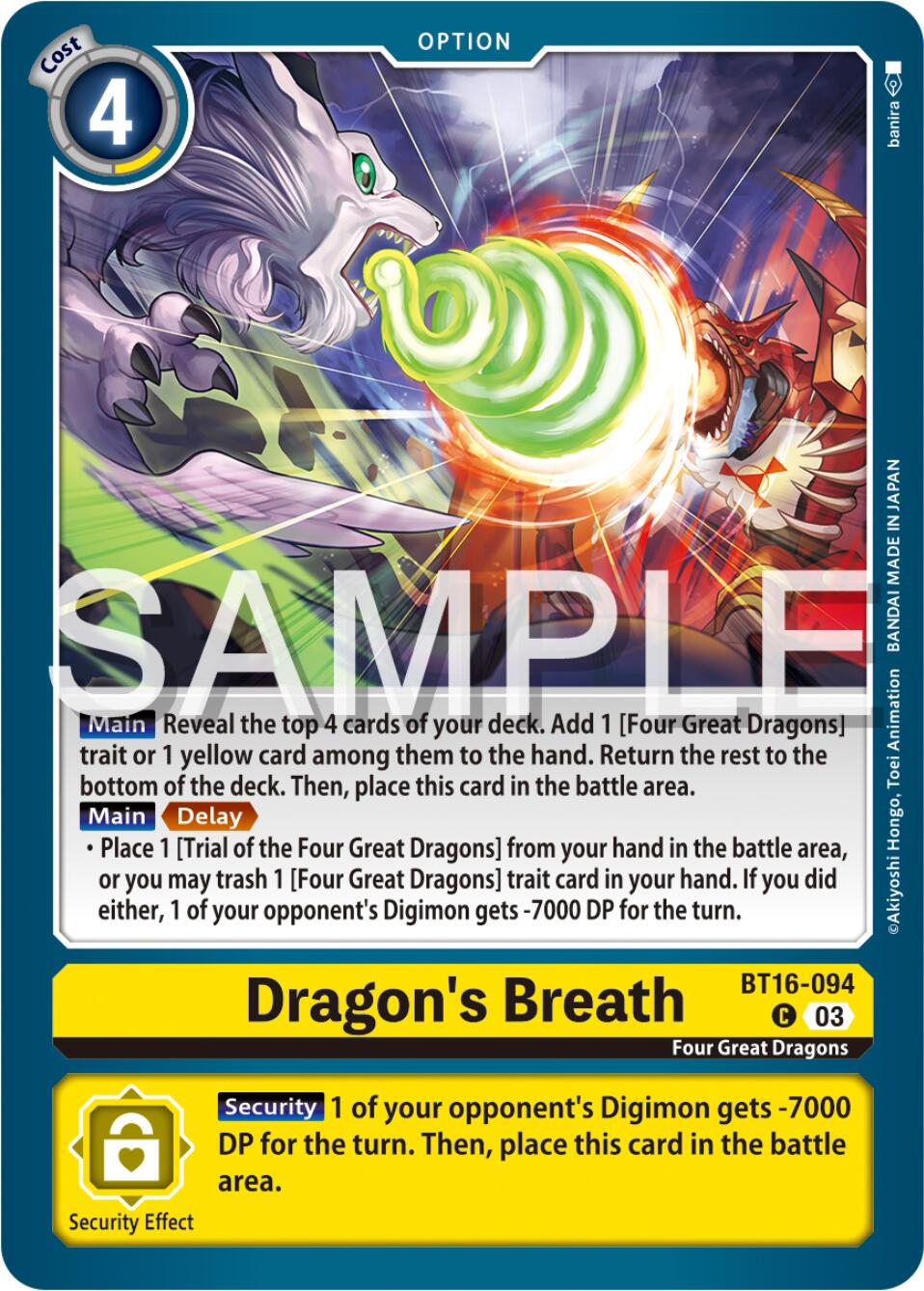 Dragon's Breath [BT16-094] [Beginning Observer] | Mindsight Gaming