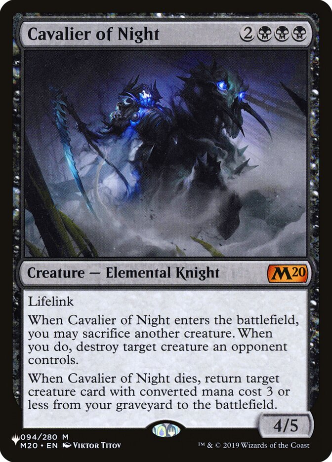 Cavalier of Night [The List] | Mindsight Gaming