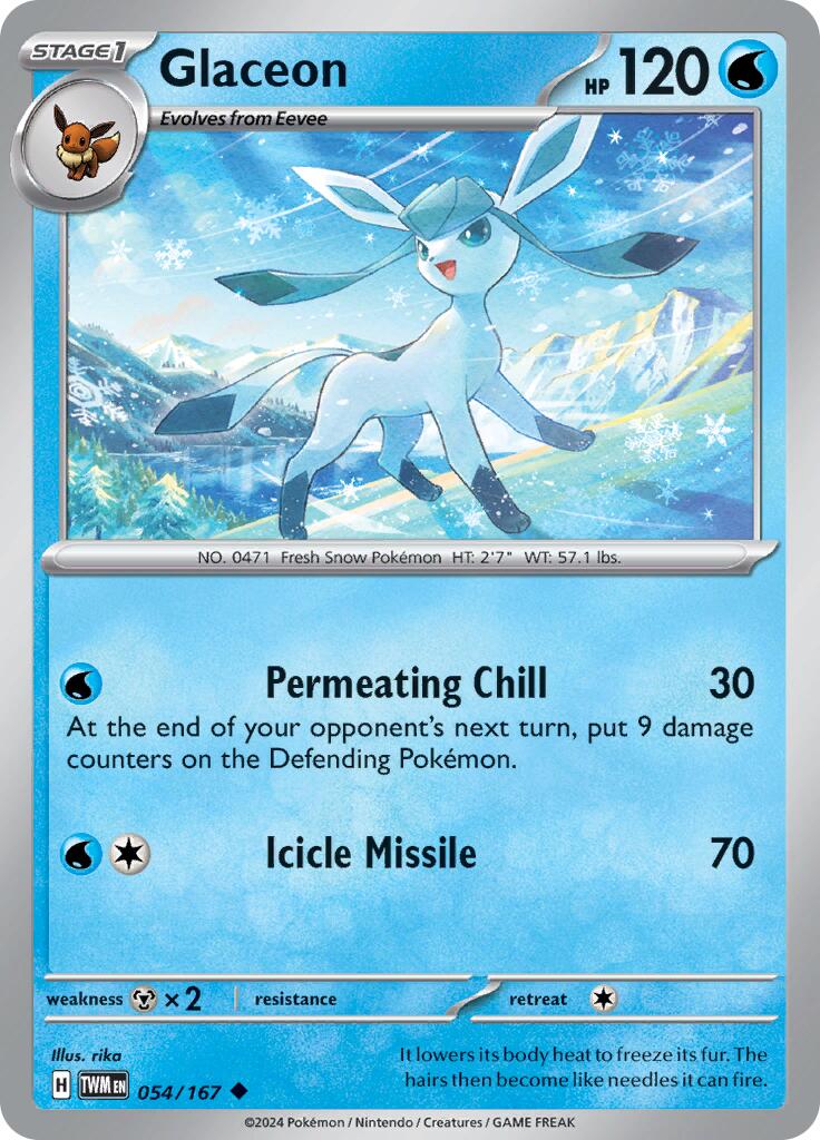 Glaceon (054/167) [Scarlet & Violet: Twilight Masquerade] | Mindsight Gaming