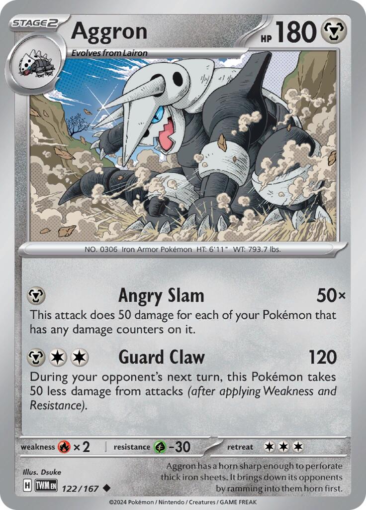 Aggron (122/167) [Scarlet & Violet: Twilight Masquerade] | Mindsight Gaming