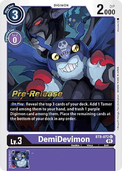 DemiDevimon [BT8-072] [New Awakening Pre-Release Cards] | Mindsight Gaming