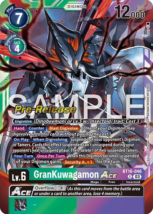 GranKuwagamon Ace [BT16-046] [Beginning Observer Pre-Release Promos] | Mindsight Gaming