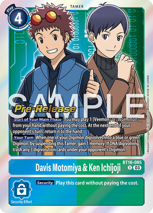 Davis Motomiya & Ken Ichijoji [BT16-085] [Beginning Observer Pre-Release Promos] | Mindsight Gaming