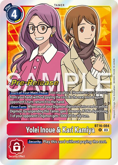 Yolei Inoue & Kari Kamiya [BT16-084] [Beginning Observer Pre-Release Promos] | Mindsight Gaming