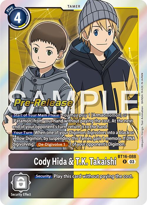 Cody Hida & T.K. Takaishi [BT16-088] [Beginning Observer Pre-Release Promos] | Mindsight Gaming