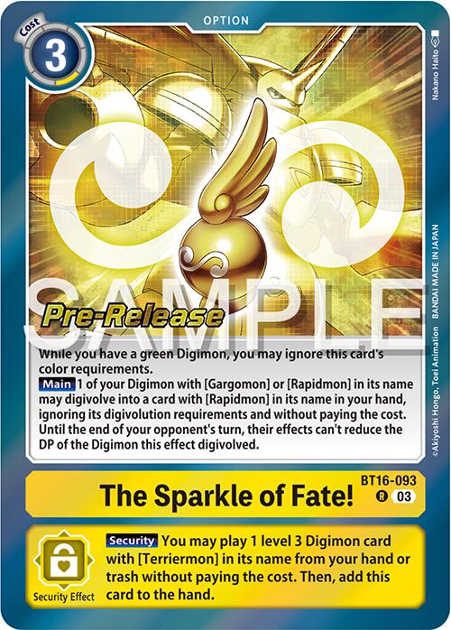 The Sparkle of Fate! [BT16-093] [Beginning Observer Pre-Release Promos] | Mindsight Gaming