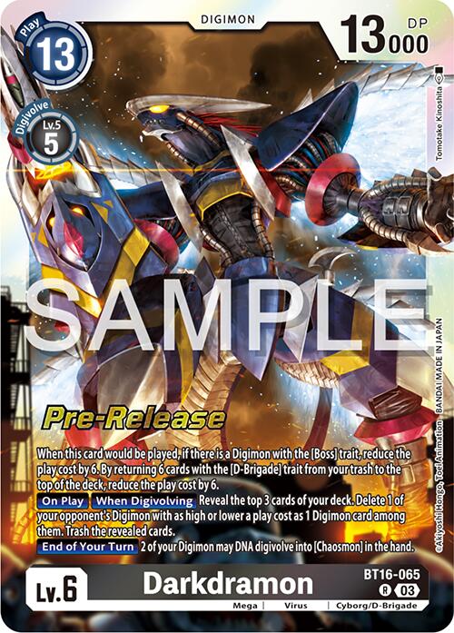 Darkdramon [BT16-065] [Beginning Observer Pre-Release Promos] | Mindsight Gaming