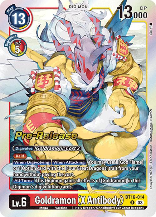 Goldramon (X Antibody) [BT16-014] [Beginning Observer Pre-Release Promos] | Mindsight Gaming