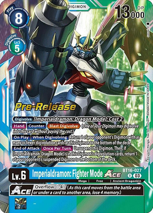 Imperialdramon: Fighter Mode Ace [BT16-027] [Beginning Observer Pre-Release Promos] | Mindsight Gaming