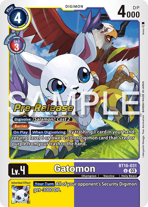 Gatomon [BT16-031] [Beginning Observer Pre-Release Promos] | Mindsight Gaming