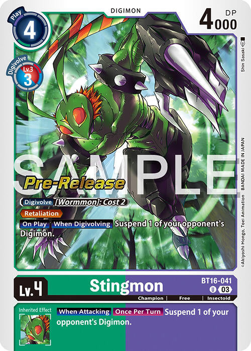 Stingmon [BT16-041] [Beginning Observer Pre-Release Promos] | Mindsight Gaming