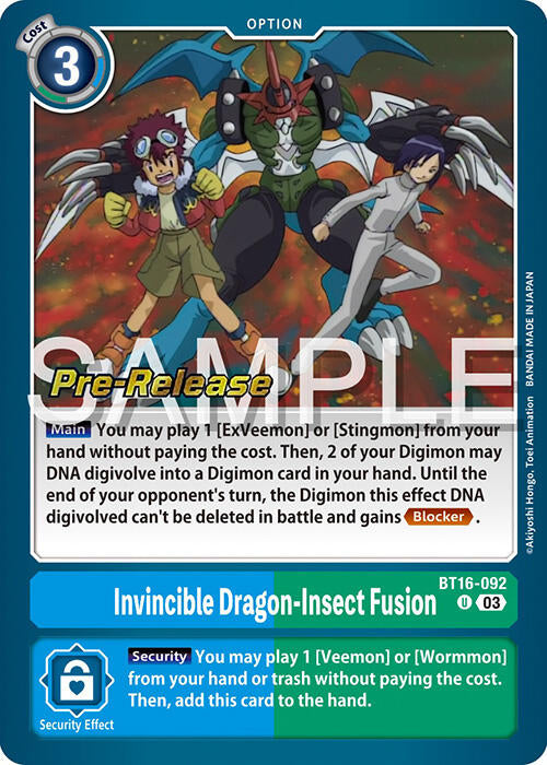 Invincible Dragon-Insect Fusion [BT16-092] [Beginning Observer Pre-Release Promos] | Mindsight Gaming