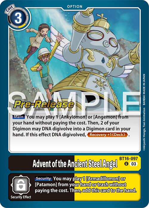 Advent of the Ancient Steel Angel [BT16-097] [Beginning Observer Pre-Release Promos] | Mindsight Gaming