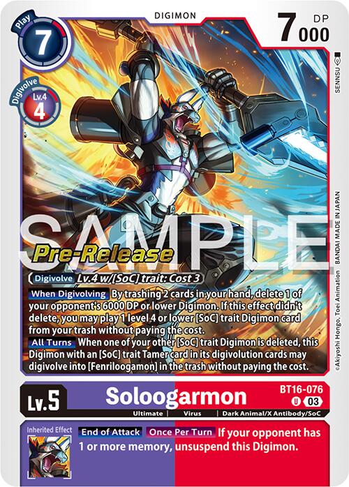 Soloogarmon [BT16-076] [Beginning Observer Pre-Release Promos] | Mindsight Gaming