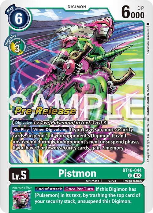 Pistmon [BT16-044] [Beginning Observer Pre-Release Promos] | Mindsight Gaming