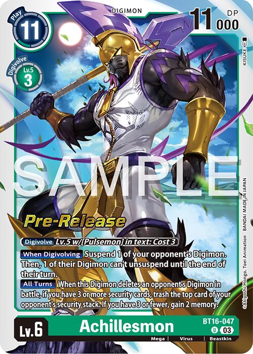 Achillesmon [BT16-047] [Beginning Observer Pre-Release Promos] | Mindsight Gaming