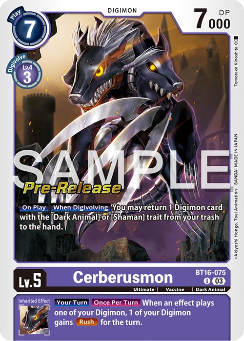 Cerberusmon [BT16-075] [Beginning Observer Pre-Release Promos] | Mindsight Gaming