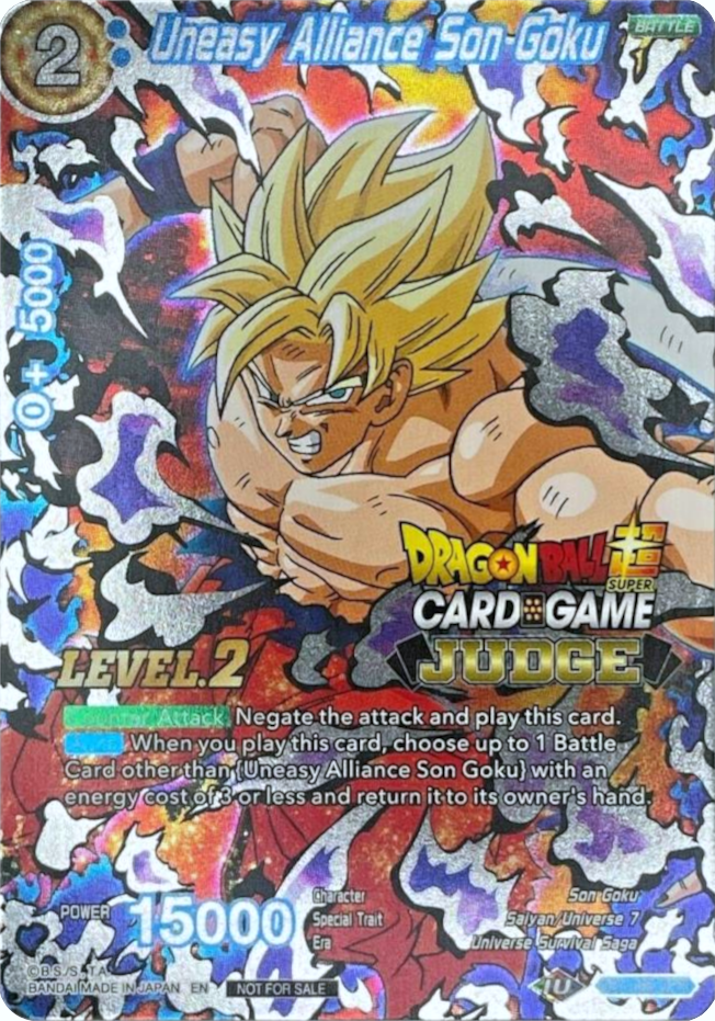 Uneasy Alliance Son Goku (Level 2) (DB1-096) [Judge Promotion Cards] | Mindsight Gaming