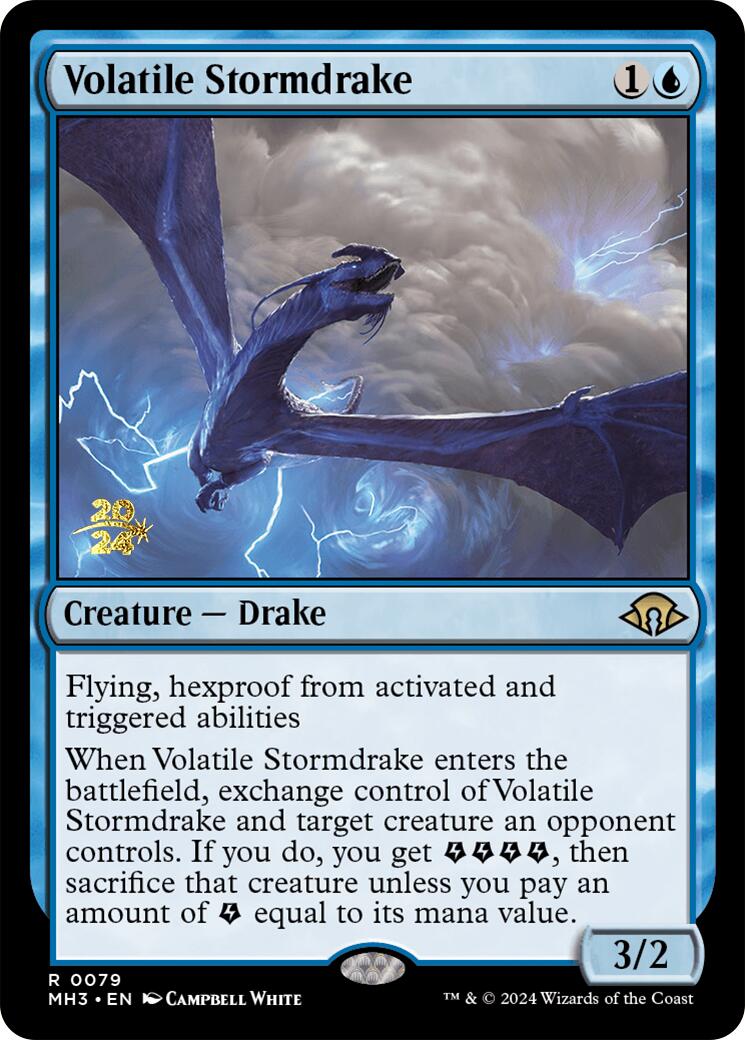 Volatile Stormdrake [Modern Horizons 3 Prerelease Promos] | Mindsight Gaming