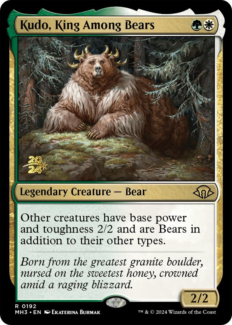 Kudo, King Among Bears [Modern Horizons 3 Prerelease Promos] | Mindsight Gaming