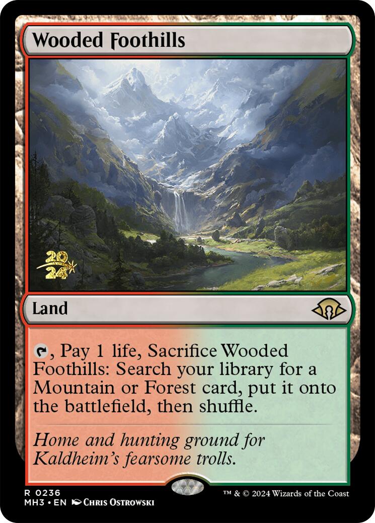 Wooded Foothills [Modern Horizons 3 Prerelease Promos] | Mindsight Gaming