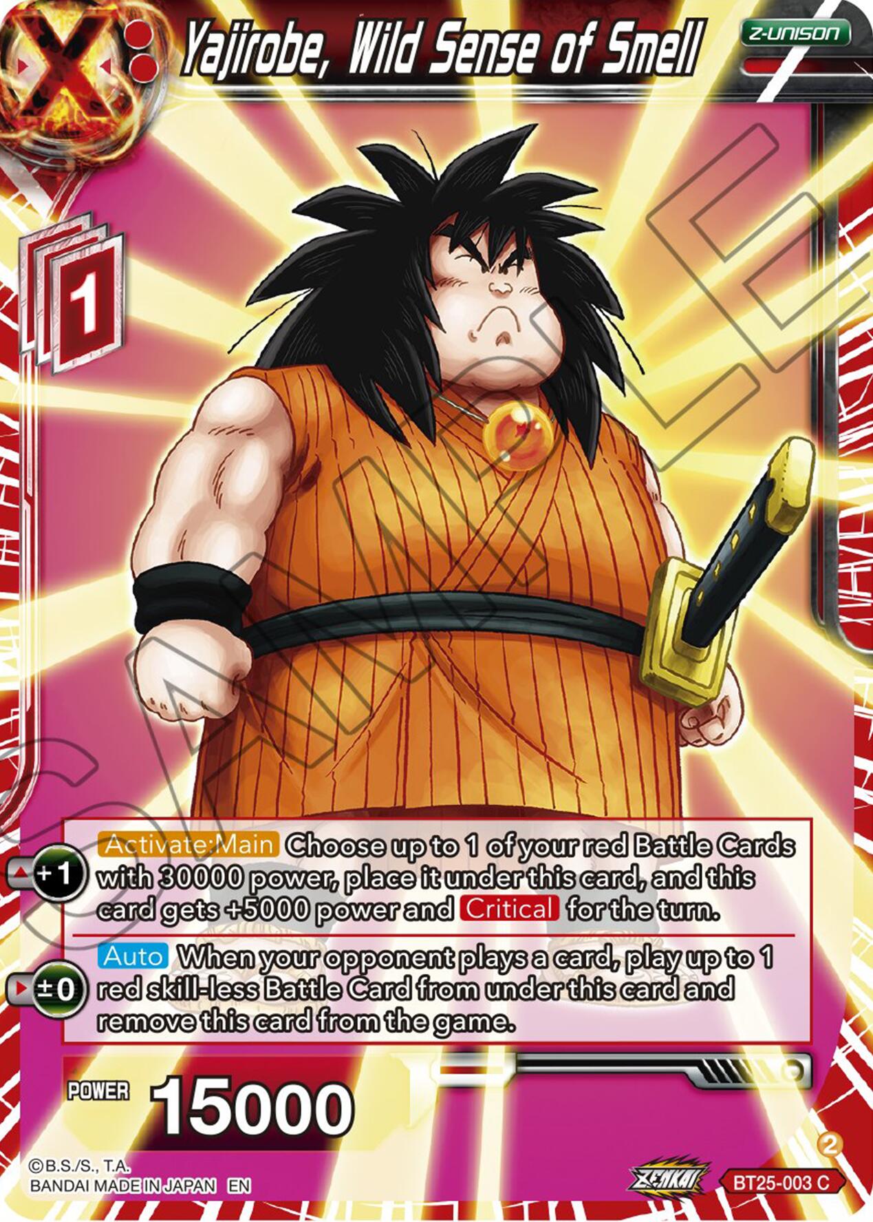 Yajirobe, Wild Sense of Smell (BT25-003) [Legend of the Dragon Balls] | Mindsight Gaming