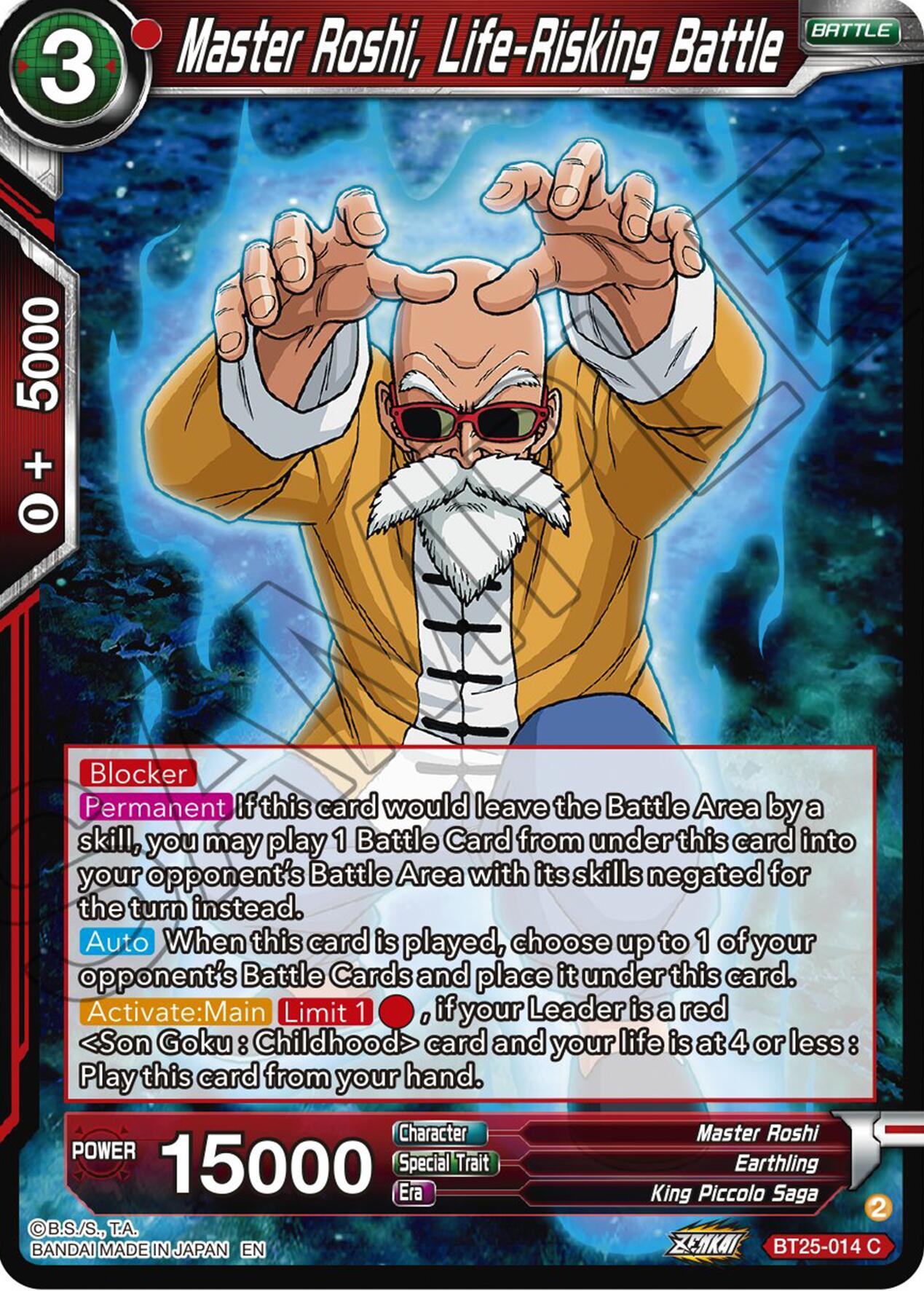 Master Roshi, Life-Risking Battle (BT25-014) [Legend of the Dragon Balls] | Mindsight Gaming