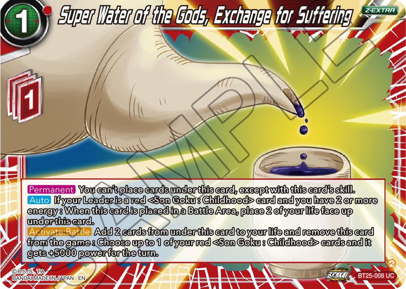 Super Water of the Gods, Exchange for Suffering (BT25-008) [Legend of the Dragon Balls] | Mindsight Gaming