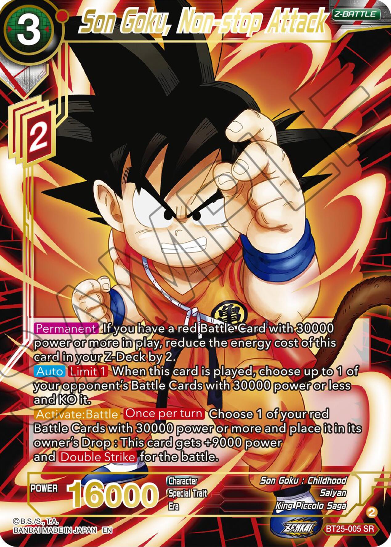 Son Goku, Non-stop Attack (BT25-005) [Legend of the Dragon Balls] | Mindsight Gaming