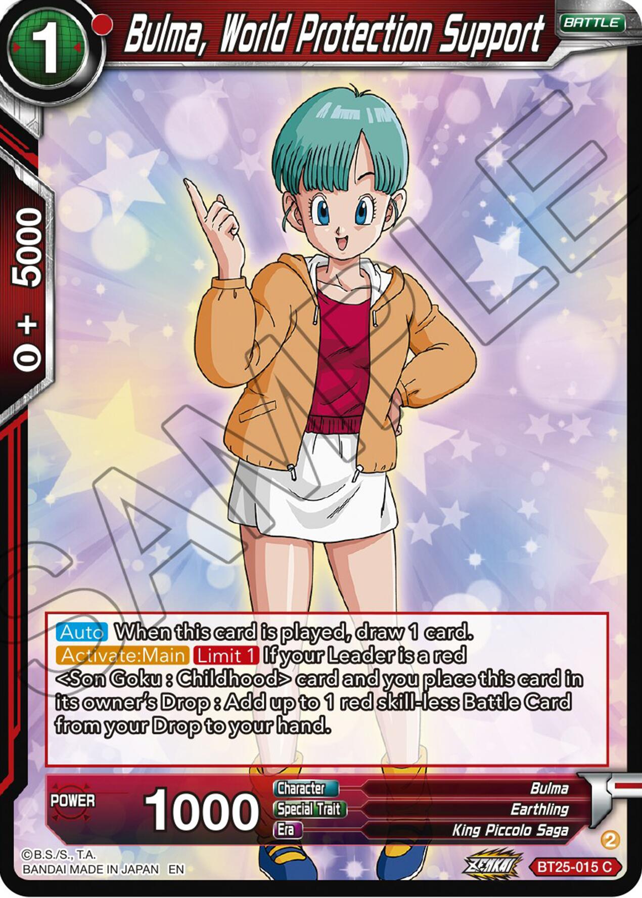 Bulma, World Protection Support (BT25-015) [Legend of the Dragon Balls] | Mindsight Gaming