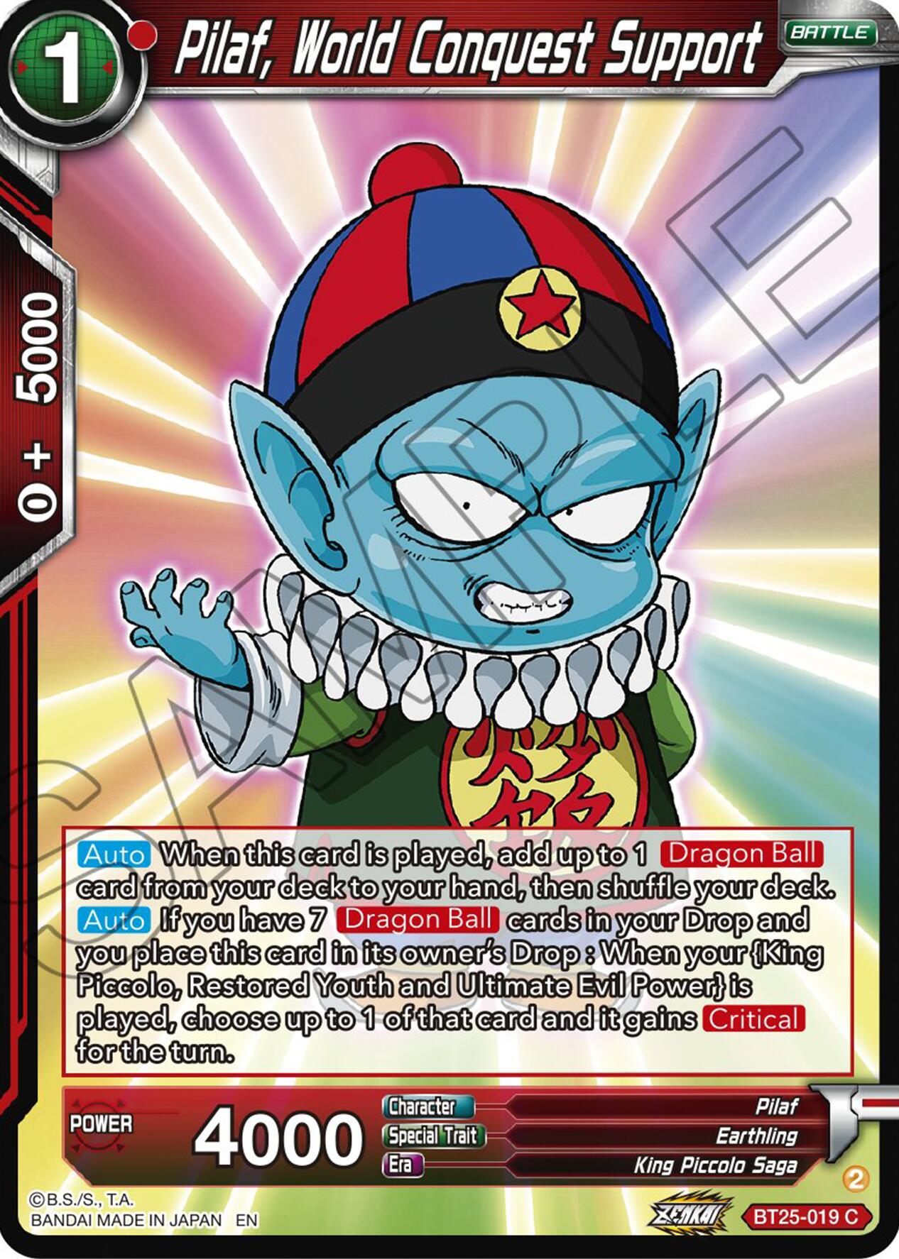 Pilaf, World Conquest Support (BT25-019) [Legend of the Dragon Balls] | Mindsight Gaming