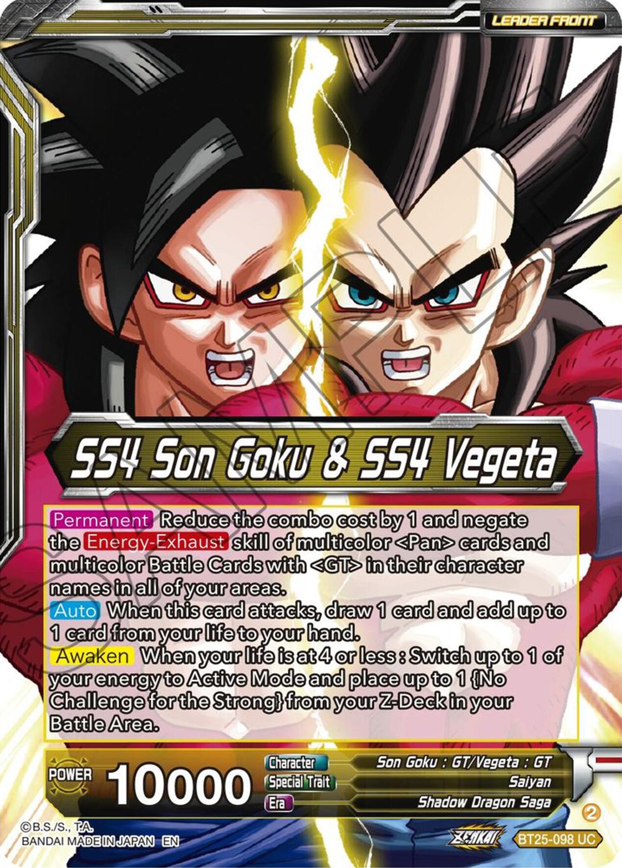 SS4 Son Goku & SS4 Vegeta // SS4 Gogeta, Strongest Fusion Explosion (BT25-098 UC) [Legend of the Dragon Balls] | Mindsight Gaming