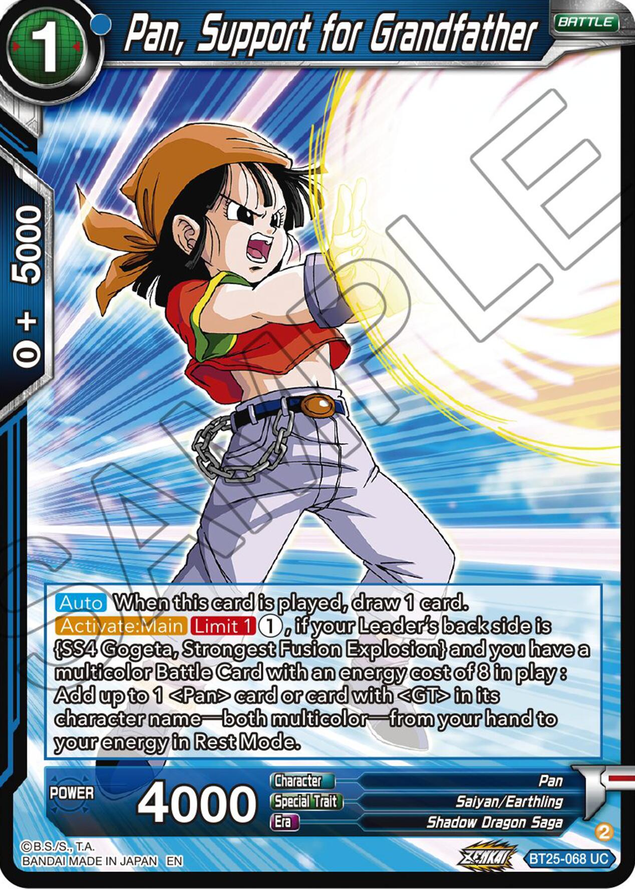 Pan, Support for Grandfather (BT25-068 UC) [Legend of the Dragon Balls] | Mindsight Gaming