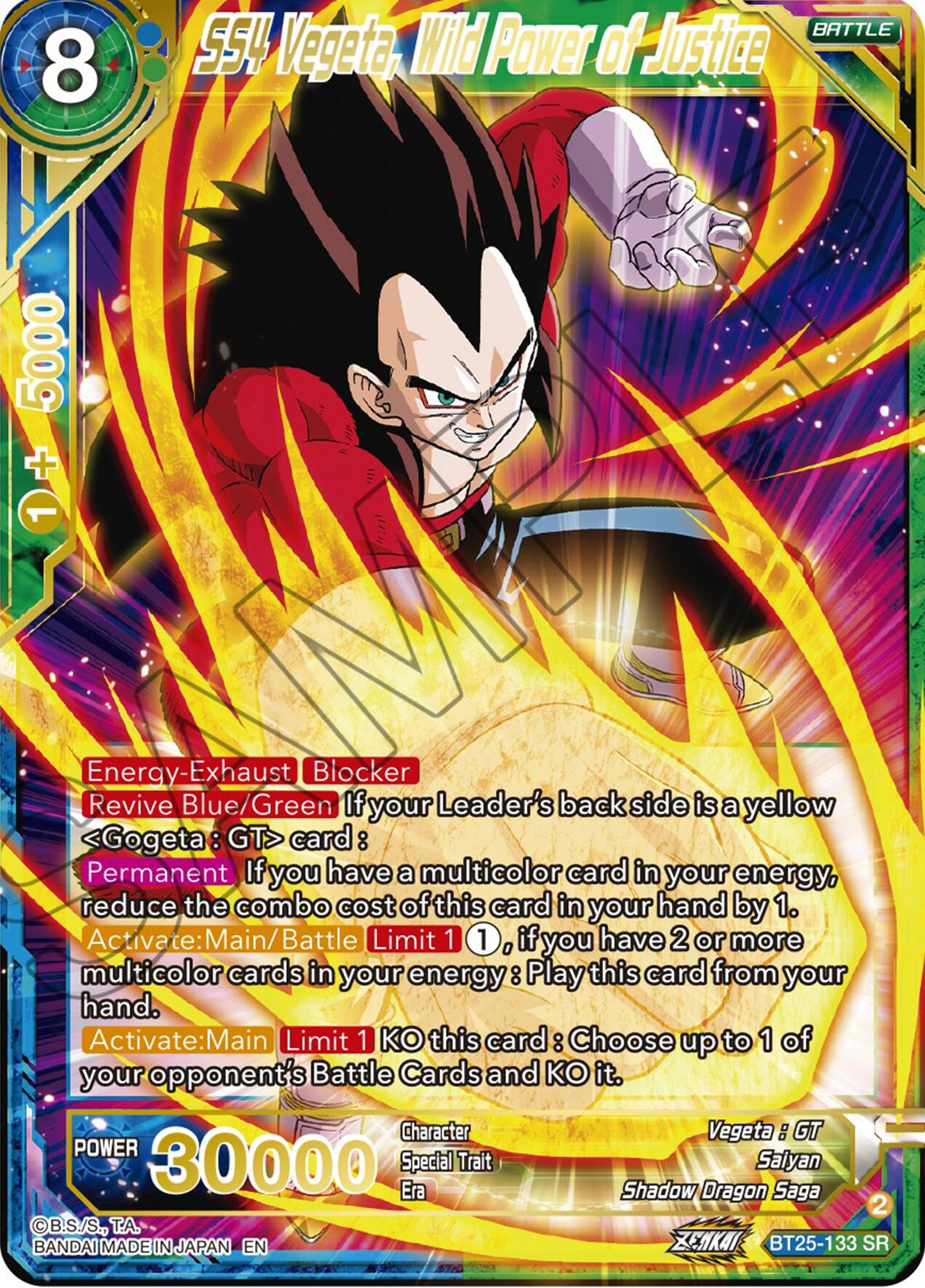 SS4 Vegeta, Wild Power of Justice (BT25-133) [Legend of the Dragon Balls] | Mindsight Gaming