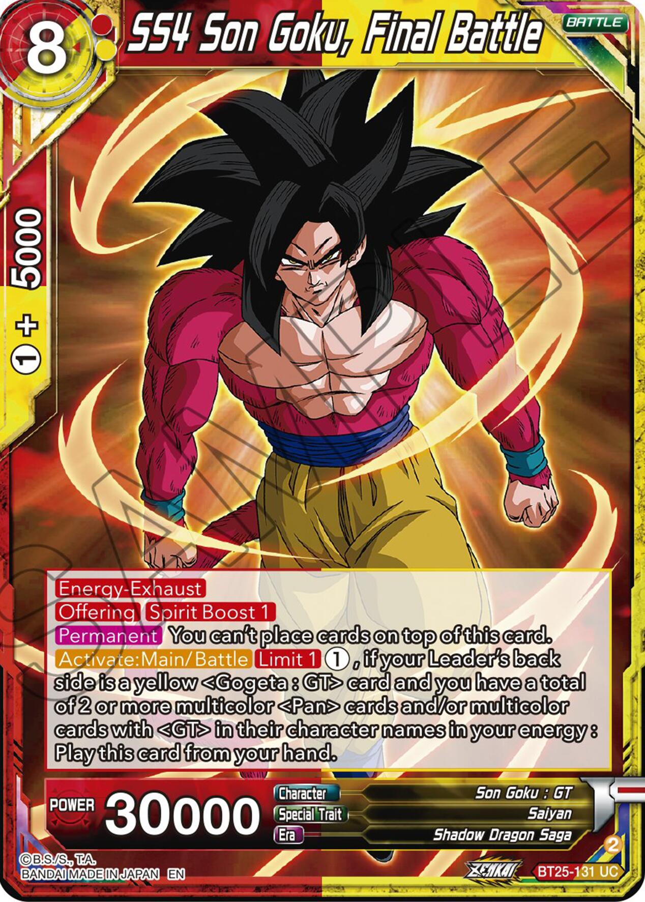 SS4 Son Goku, Final Battle (BT25-131) [Legend of the Dragon Balls] | Mindsight Gaming