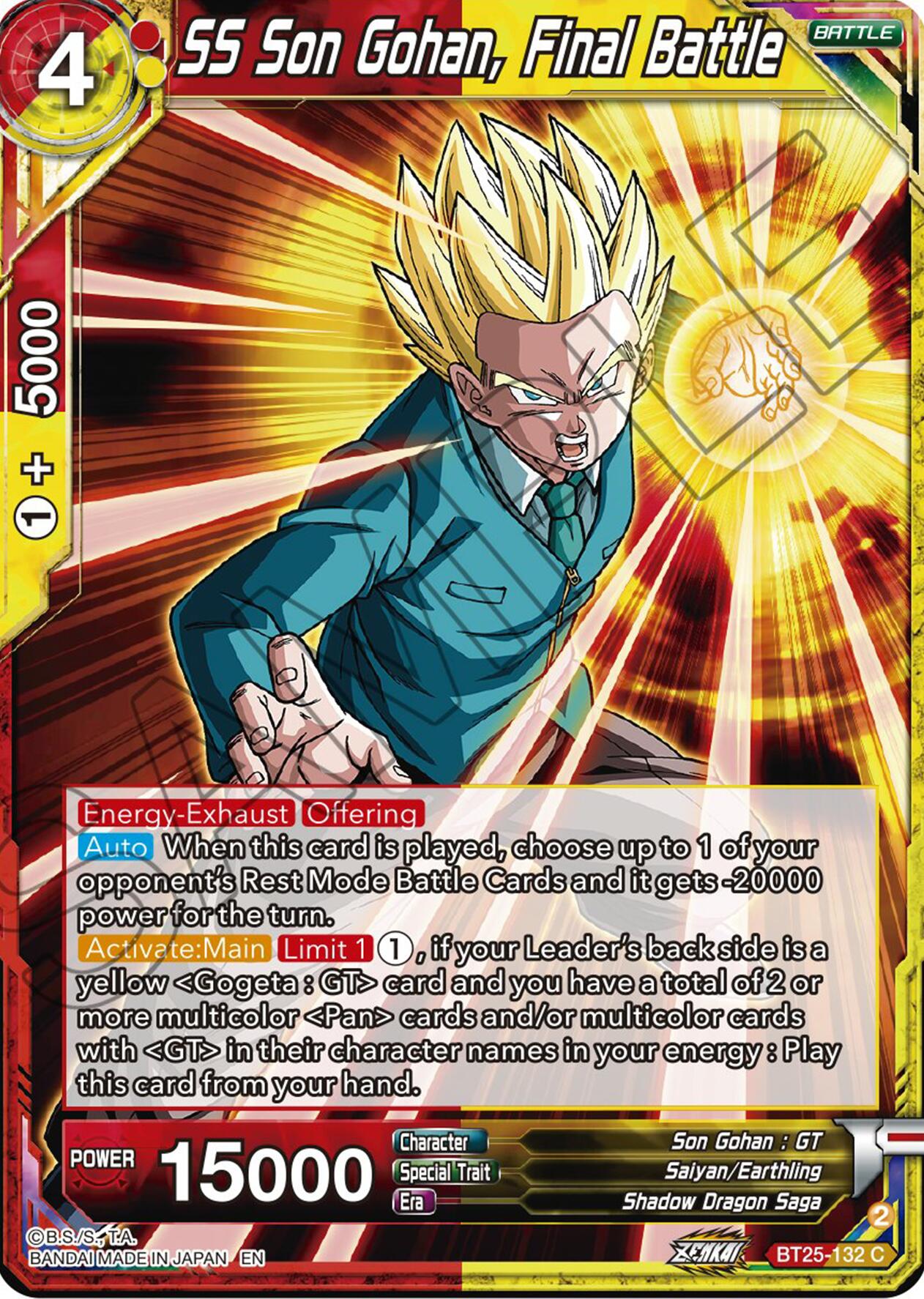 SS Son Gohan, Final Battle (BT25-132) [Legend of the Dragon Balls] | Mindsight Gaming