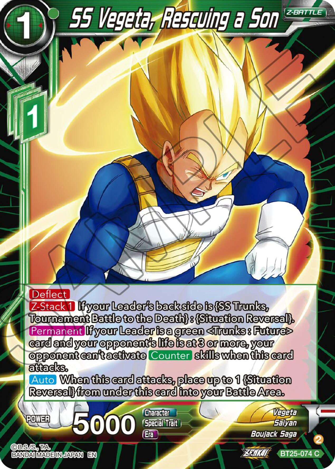 SS Vegeta, Rescuing a Son (BT25-074) [Legend of the Dragon Balls] | Mindsight Gaming