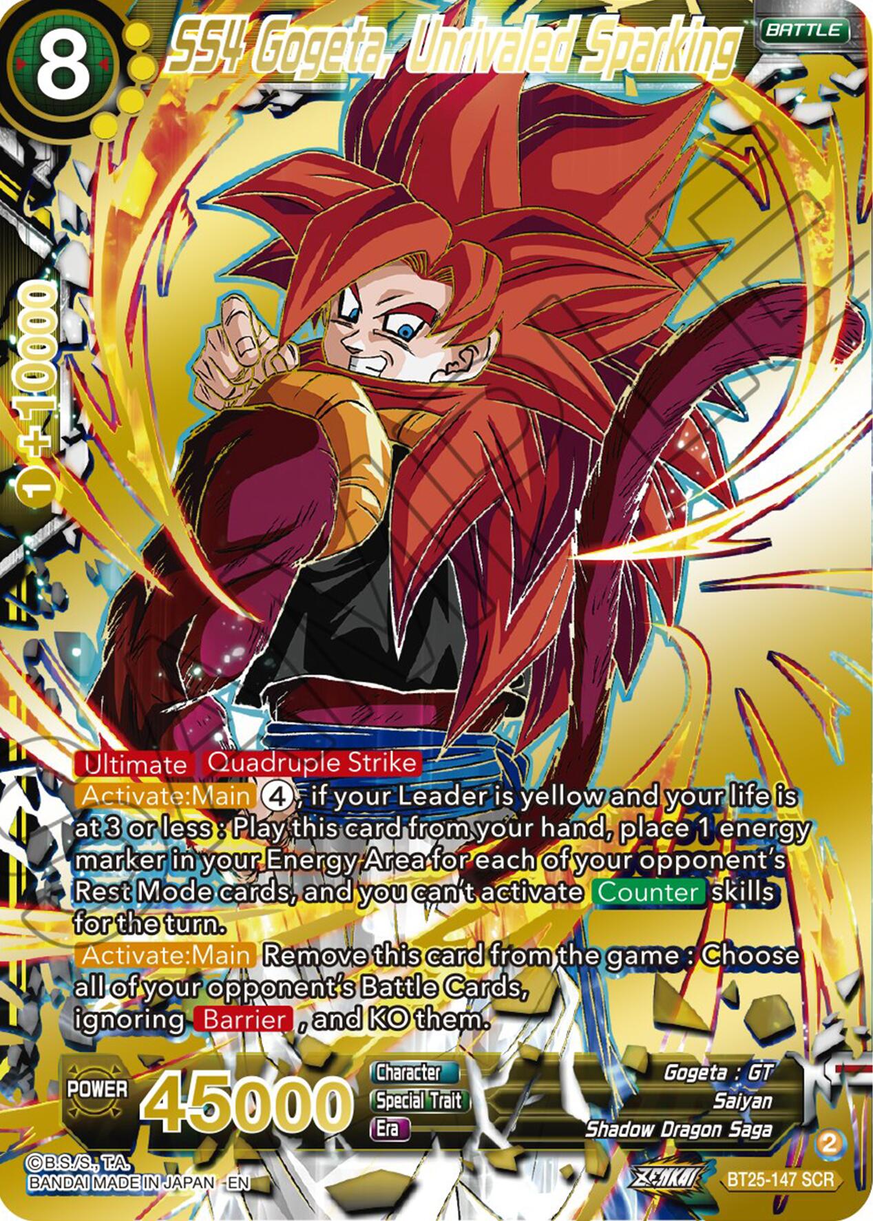 SS4 Gogeta, Unrivaled Sparking (BT25-147) [Legend of the Dragon Balls] | Mindsight Gaming