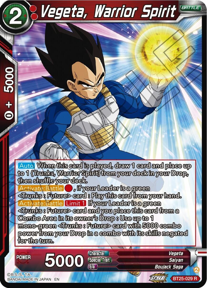 Vegeta, Warrior Spirit (BT25-029) [Legend of the Dragon Balls] | Mindsight Gaming