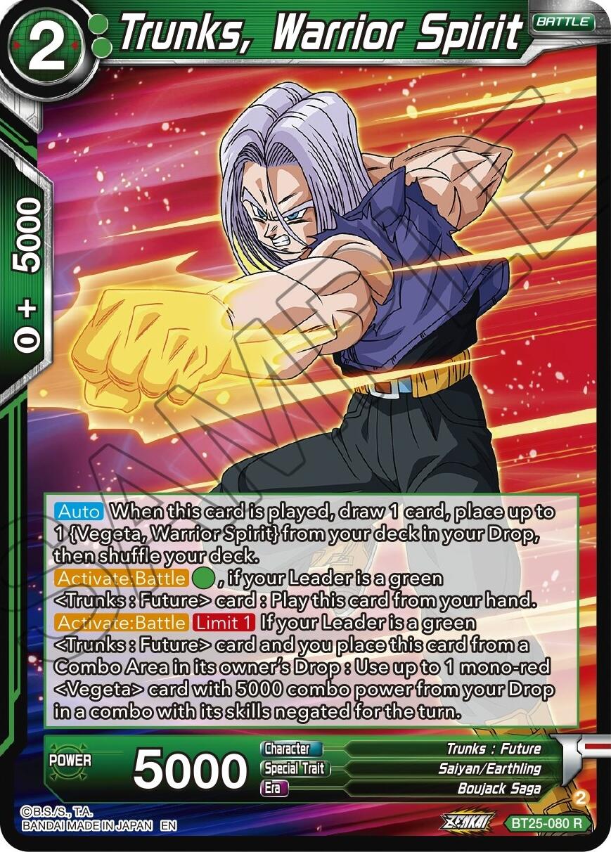 Trunks, Warrior Spirit (BT25-080) [Legend of the Dragon Balls] | Mindsight Gaming