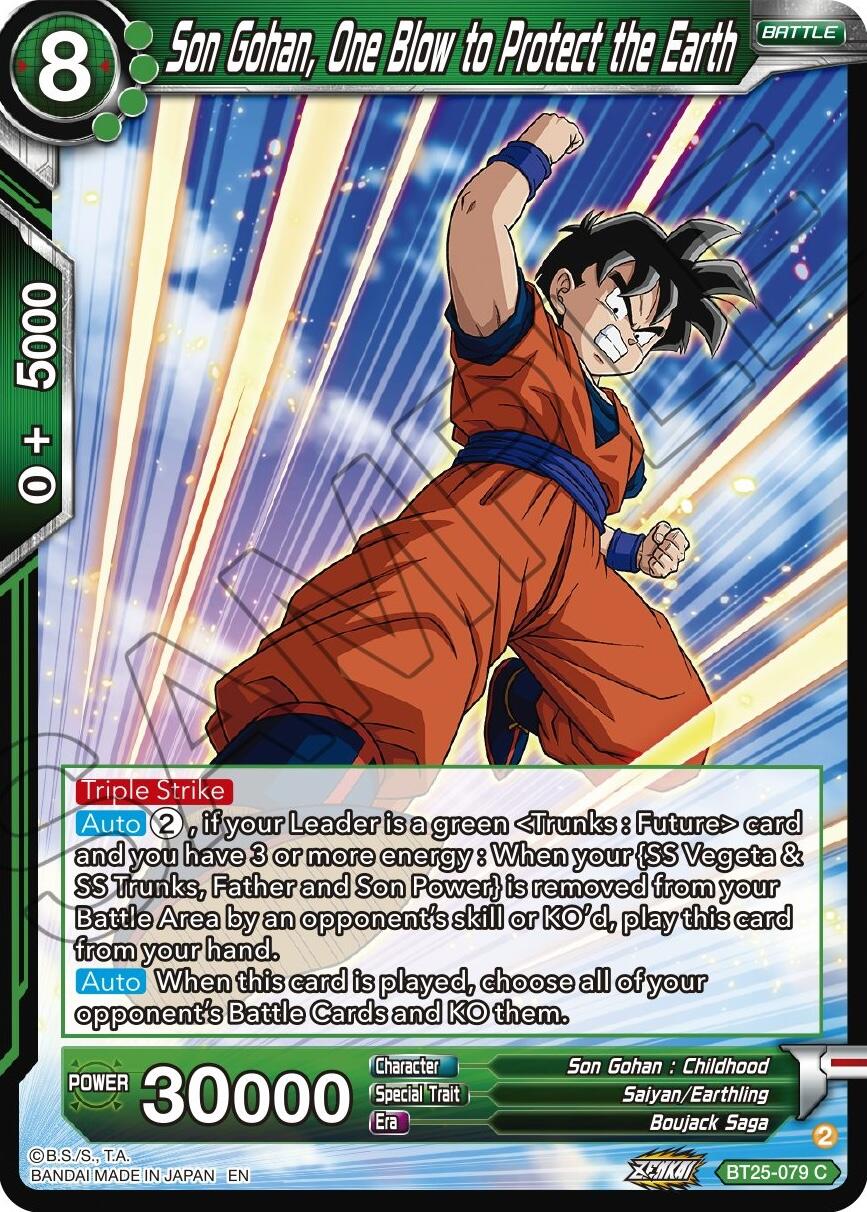 Son Gohan, One Blow to Protect the Earth (BT25-079) [Legend of the Dragon Balls] | Mindsight Gaming