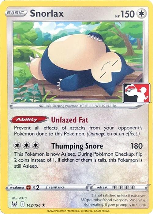 Snorlax (143/196) [Prize Pack Series Three] | Mindsight Gaming