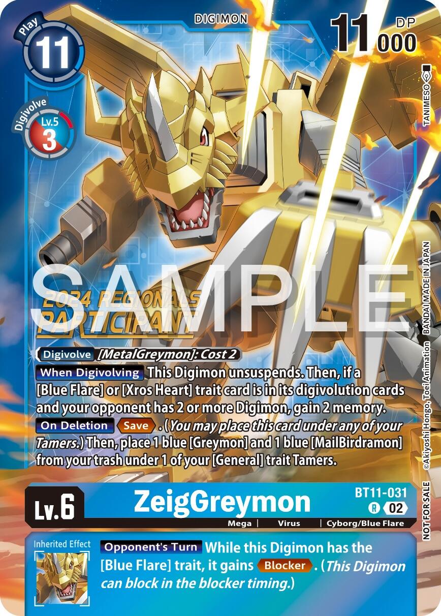 ZeigGreymon [BT11-031] (2024 Regionals Participant) [Dimensional Phase] | Mindsight Gaming