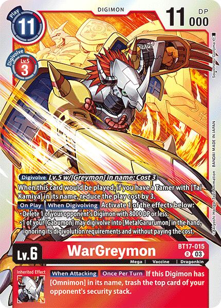 WarGreymon [BT17-015] [Secret Crisis] | Mindsight Gaming