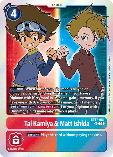 Tai Kamiya & Matt Ishida [BT17-081] [Secret Crisis] | Mindsight Gaming