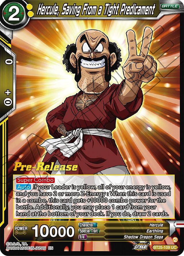 Hercule, Saving From a Tight Predicament (BT25-109) [Legend of the Dragon Balls Prerelease Promos] | Mindsight Gaming