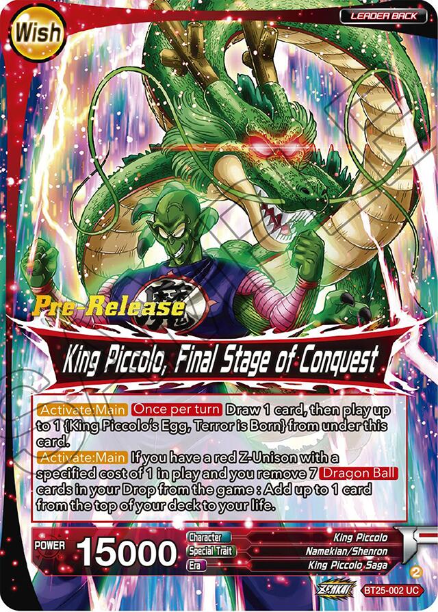 King Piccolo // King Piccolo, Final Stage of Conquest (BT25-002) [Legend of the Dragon Balls Prerelease Promos] | Mindsight Gaming