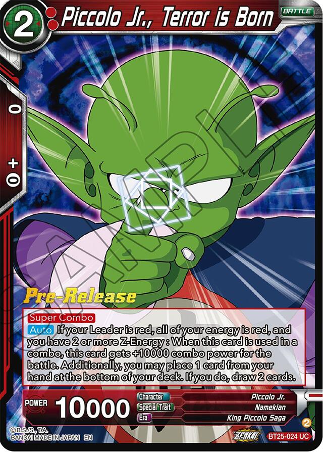 Piccolo Jr., Terror is Born (BT25-024) [Legend of the Dragon Balls Prerelease Promos] | Mindsight Gaming